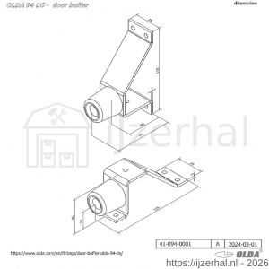 Olda 94 DS WT deurstopper type DS WT staal wit - L30205108 - afbeelding 2