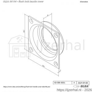 Olda 86 PM inbouw schuifdeurkom type 86 PM staal verzinkt - L30205110 - afbeelding 1
