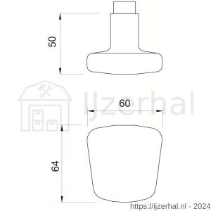 Ami DKN 165 40 AF deurknopset type 165/75 deurdikte 40 mm F1 finish - L30204589 - afbeelding 2