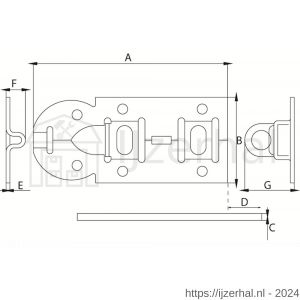 Dulimex DX ZG 100BV hangslotrolschuif 44x100 mm schootdikte 4 mm vlak model staal verzinkt - L30203960 - afbeelding 2