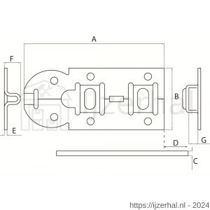 Dulimex DX ZRS 160BV rolschuif 66x160 mm schootdikte 6 mm vlak model staal verzinkt - L30203964 - afbeelding 2