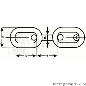 Dulimex DX 763-06RW signaalketting bundel 30 m type 763 6 mm schakels gelast staal verzinkt rood-wit gecoat - L30202976 - afbeelding 2