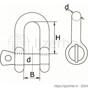 Dulimex DX 910-05I D-sluiting handelsuitvoering 5 mm RVS AISI 316 - L30204100 - afbeelding 2