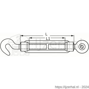 Dulimex DX 1480-20A spanschroef DIN 1480 haak-oog 20 mm verzinkt - L30203895 - afbeelding 2