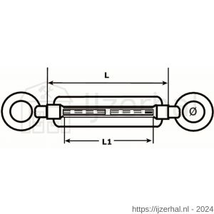 Dulimex DX 1480-06B spanschroef DIN 1480 oog-oog 6 mm verzinkt - L30201136 - afbeelding 2