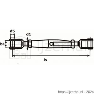 Dulimex DX 931-20IG spanschroef 20 mm gaffel-gaffel RVS AISI 316 - L30201192 - afbeelding 2