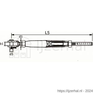 Dulimex 932-1608ITG spanschroef M16-8 mm gaffel-terminal RVS AISI 316 - L30201168 - afbeelding 2