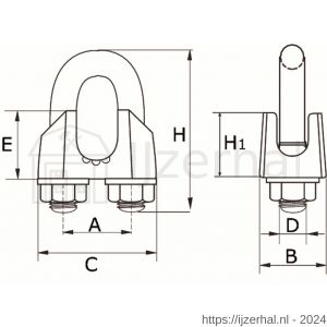 Dulimex DX 1142-06E staaldraadklem gelijkend EN 13411-5 type A 6,5 mm verzinkt voorheen DIN 1142 - L30200977 - afbeelding 2