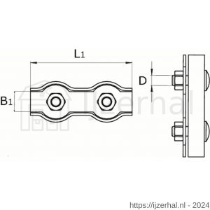 Dulimex DX 412-03E staaldraadklem duplex 3 mm verzinkt - L30200962 - afbeelding 2