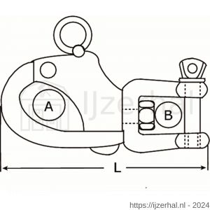 Dulimex DX 523-087I snapsluiting met gaffel 87 mm RVS AISI 316 - L30200572 - afbeelding 2