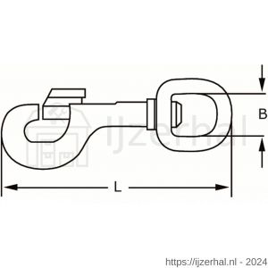 Dulimex DX 110-25N musketonhaak 25 mm-1 inch ronde wervel zamac vernikkeld - L30200579 - afbeelding 2