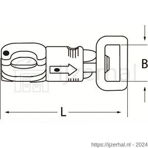 Dulimex DX 1002M-22 paniekhaak 22 mm-7/8 inch draaibaar oog zamac vernikkeld - L30200500 - afbeelding 2