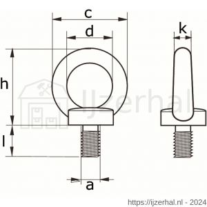 Dulimex DX 580-06E ringschroef type 580 M6 verzinkt - L30200023 - afbeelding 2