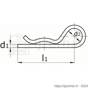 Dulimex DX BVE 02ZL borgveer enkel 2 mm verzinkt per stuk gelabeld - L30200398 - afbeelding 2