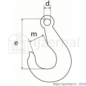 Dulimex DX 689-16E lasthaak zonder klep type 689 1600 kg verzinkt - L30200890 - afbeelding 2