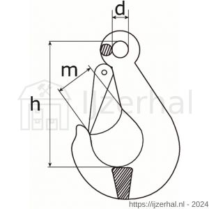 Dulimex DX 691-15KL lasthaak WLL 1500 kg alloy staal rood gelakt - L30203848 - afbeelding 2