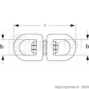 Dulimex DX 178-25N wervel 25 mm-1 inch zamac vernikkeld - L30200804 - afbeelding 2