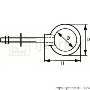 Dulimex DX 598-06100I oogbout 6x100 mm RVS AISI 316 - L30200004 - afbeelding 2