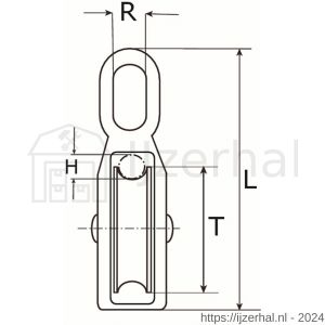 Dulimex DX KTR N 30ZL katrol met nylon wiel 8x30 mm verzinkt per stuk gelabeld - L30201207 - afbeelding 2