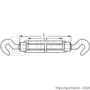 Dulimex DX 1480-24C spanschroef DIN 1480 haak-haak 24 mm verzinkt - L30201090 - afbeelding 2