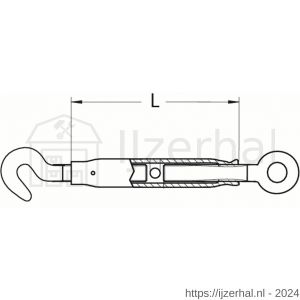 Dulimex DX 1478-12A spanschroef DIN 1478 12 mm haak-oog verzinkt - L30201180 - afbeelding 2