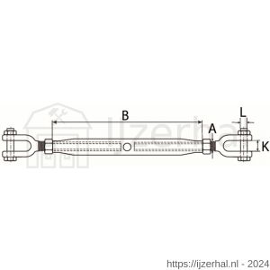 Dulimex DX 1478-12G spanschroef DIN 1478 12 mm gaffel-gaffel verzinkt - L30201078 - afbeelding 2