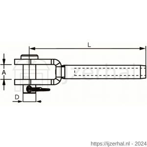 Dulimex DX 2500-025I gaffelterminal 2,5 mm RVS AISI 316 - L30200880 - afbeelding 2