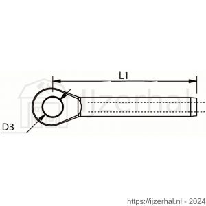 Dulimex DX 2400-10I oogterminal 10 mm RVS AISI 316 - L30200904 - afbeelding 2