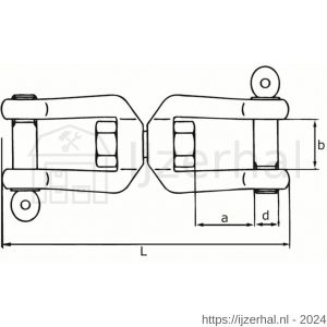 Dulimex DX 357-08I wervel gaffel-gaffel 8 mm RVS AISI 316 - L30200788 - afbeelding 2