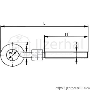 Dulimex DX 379-180 veiligheidsschommelhaak met metrisch draad M12x180 mm verzinkt - L30203702 - afbeelding 2