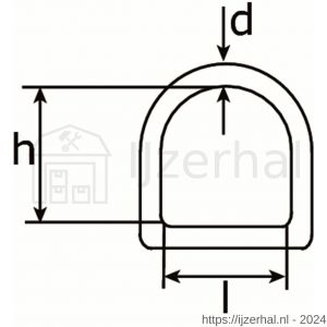 Dulimex DX 362-075E D-ring gelast 7x50x45 mm verzinkt - L30200616 - afbeelding 2