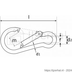 Dulimex DX 245-11E karabijnhaak A-kwaliteit C-DIN 5299 120x11 mm verzinkt - L30204104 - afbeelding 2