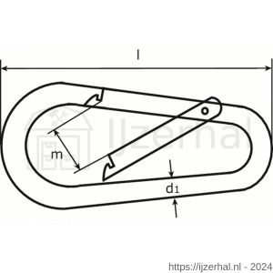 Dulimex DX 246-08E karabijnhaak eivormig B-DIN 5299 80x8 mm verzinkt - L30204974 - afbeelding 2