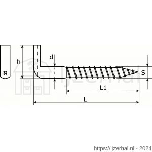 Dulimex DX 395-080E kruis schroefduim houtdraad 5.80x80 mm verzinkt - L30200672 - afbeelding 2