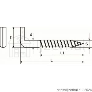 Dulimex DX 394-6100E sleuf schroefduim houtdraad 5.80x100x18 mm verzinkt - L30200677 - afbeelding 2