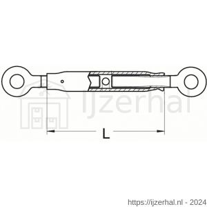 Dulimex DX 1478-20B spanschroef DIN 1478 20 mm oog-oog verzinkt - L30201175 - afbeelding 2