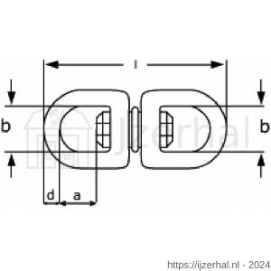 Dulimex DX 355-06I wervel oog-oog 6 mm RVS AISI 316 - L30200792 - afbeelding 2