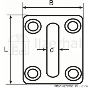 Dulimex DX 597-5555E muurplaat 55x55 mm verzinkt - L30200781 - afbeelding 2