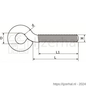 Dulimex DX 390-042E schroefoog M4x15x6 mm verzinkt - L30200723 - afbeelding 2