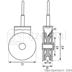 Dulimex DX 955-25E schroefkatrol enkel polyamide wiel 25 mm elektrolytisch verzinkt per stuk gelabeld - L30204752 - afbeelding 2