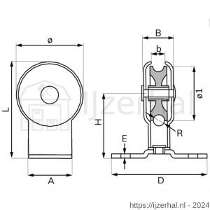 Dulimex DX 960-32E markieskatrol staand polyamide wiel 32 mm elektolytisch verzinkt per stuk gelabeld - L30204766 - afbeelding 2