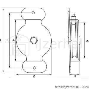 Dulimex DX 963-40E zijkatrol polyamide wiel 40 mm elektrolytisch verzinkt per stuk gelabeld - L30204771 - afbeelding 2