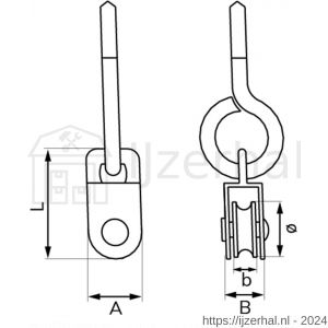 Dulimex DX 965-15I katrol enkel met schroefoog polyamide wiel 15 mm RVS AISI304 per stuk gelabeld - L30204775 - afbeelding 2