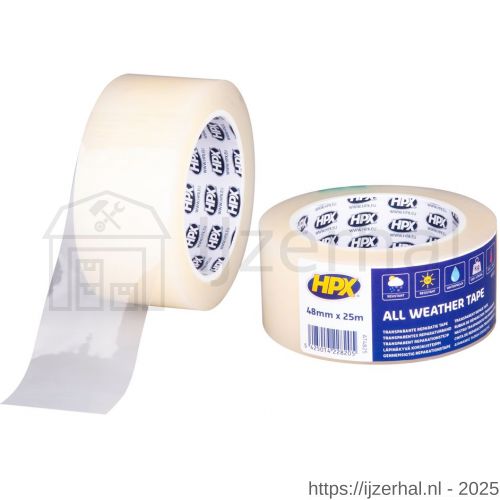 HPX All Weather Tape reparatietape water- en weerbestendig transparant 48 mm x 25 m - L51700217 - afbeelding 1