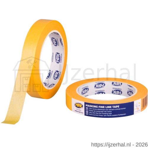 HPX Masking 4400 Fine Line afplaktape oranje 18 mm x 50 m - L51700025 - afbeelding 1