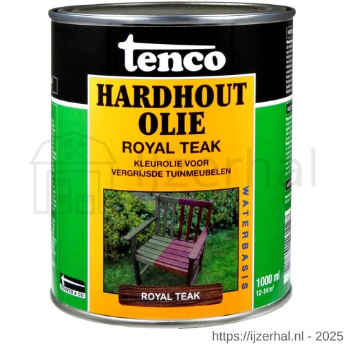 Tenco Hardhoutolie meubelolie waterbasis royal teak 1 L blik - L40710303 - afbeelding 1
