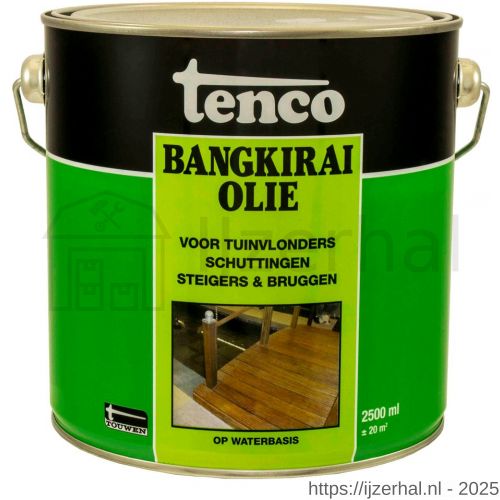 Tenco Bangkirai hardhoutolie waterbasis blank 2,5 L blik - L40710299 - afbeelding 1