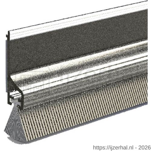 Ellen dorpelprofiel met borstel kunststof zelfklevend Comfort transparant 100 cm - L51010360 - afbeelding 1