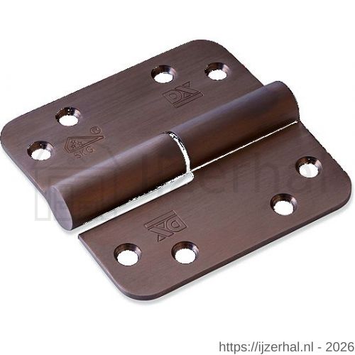Dulimex DX H379-89892323 kogelstiftpaumelle ronde hoeken 89x89 mm rechts RVS geborsteld SKG *** - L30203519 - afbeelding 1