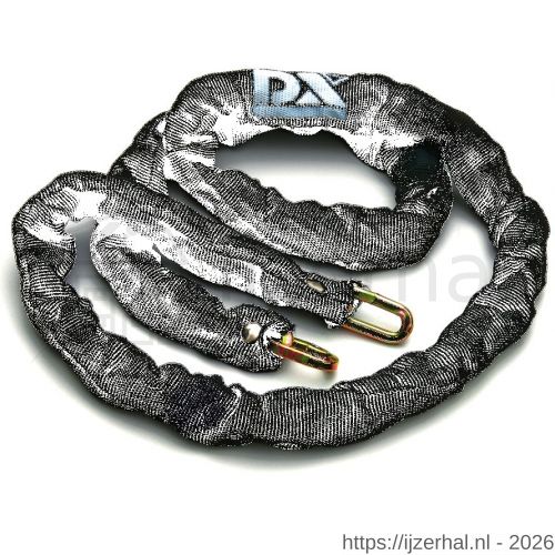 Dulimex DX 8300-06150 anti-diefstalketting gehard staal met zwarte nylon kous 6x1500 mm voor discusslot 50 en 70 mm - L30201426 - afbeelding 1